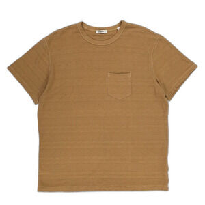 NEW Buck Mason Vintage Jacquard Pocket Tee Brown Minimal Clean Boy Indie Hipster